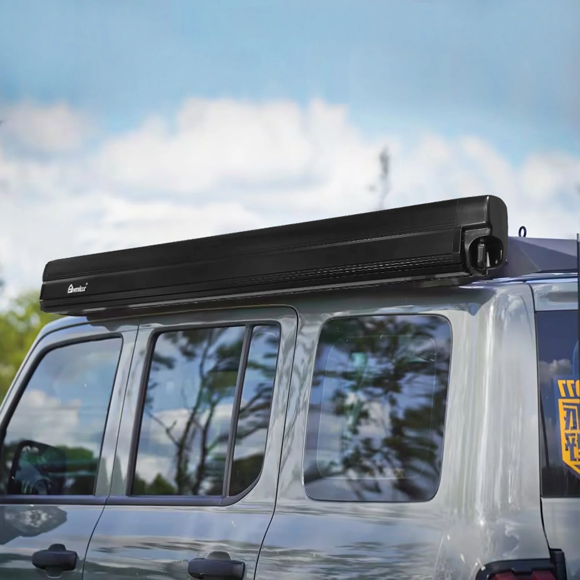 250x200cm RV Awning, Manual Aluminum Case Car Awning, Retractable Side Awning, Customizable Size, for Camper Van SUV Outdoor