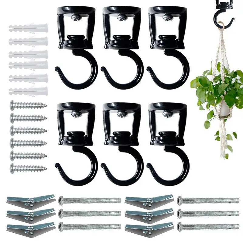 Ceiling Plant Hanger Hooks Rotating Lights Bird Feeder Plant Hooks Indoor Outdoor Hangers Multifunctional Garage Organization