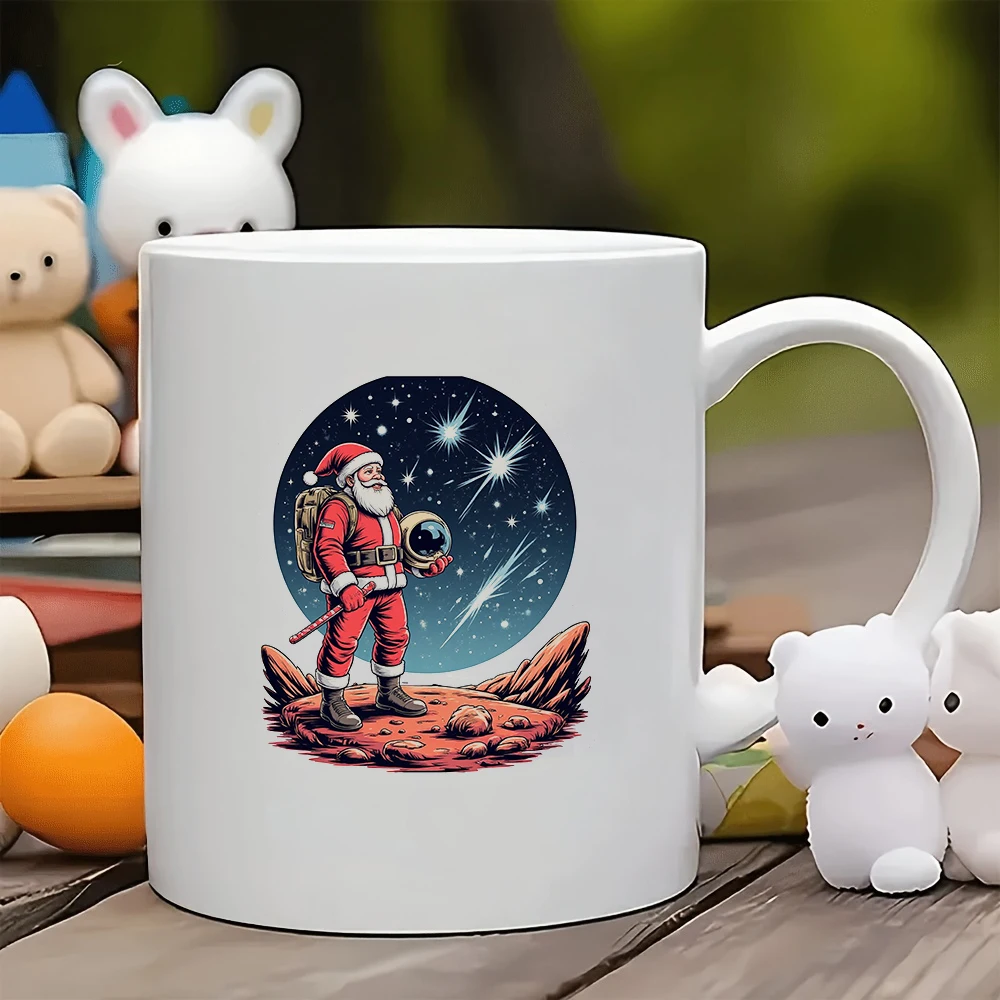 

11oz Cup + Astronaut Santa Claus Lunar Adventure Theme + Christmas Gift - Kids Water Cup Family Office Creative Coffee Cup