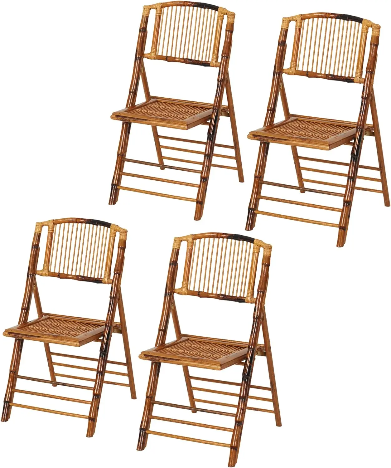 

Bamboo Folding Chair Set of 4, Commercial Event Party Bamboo Folding Chair, Outdoor Portable Chairs