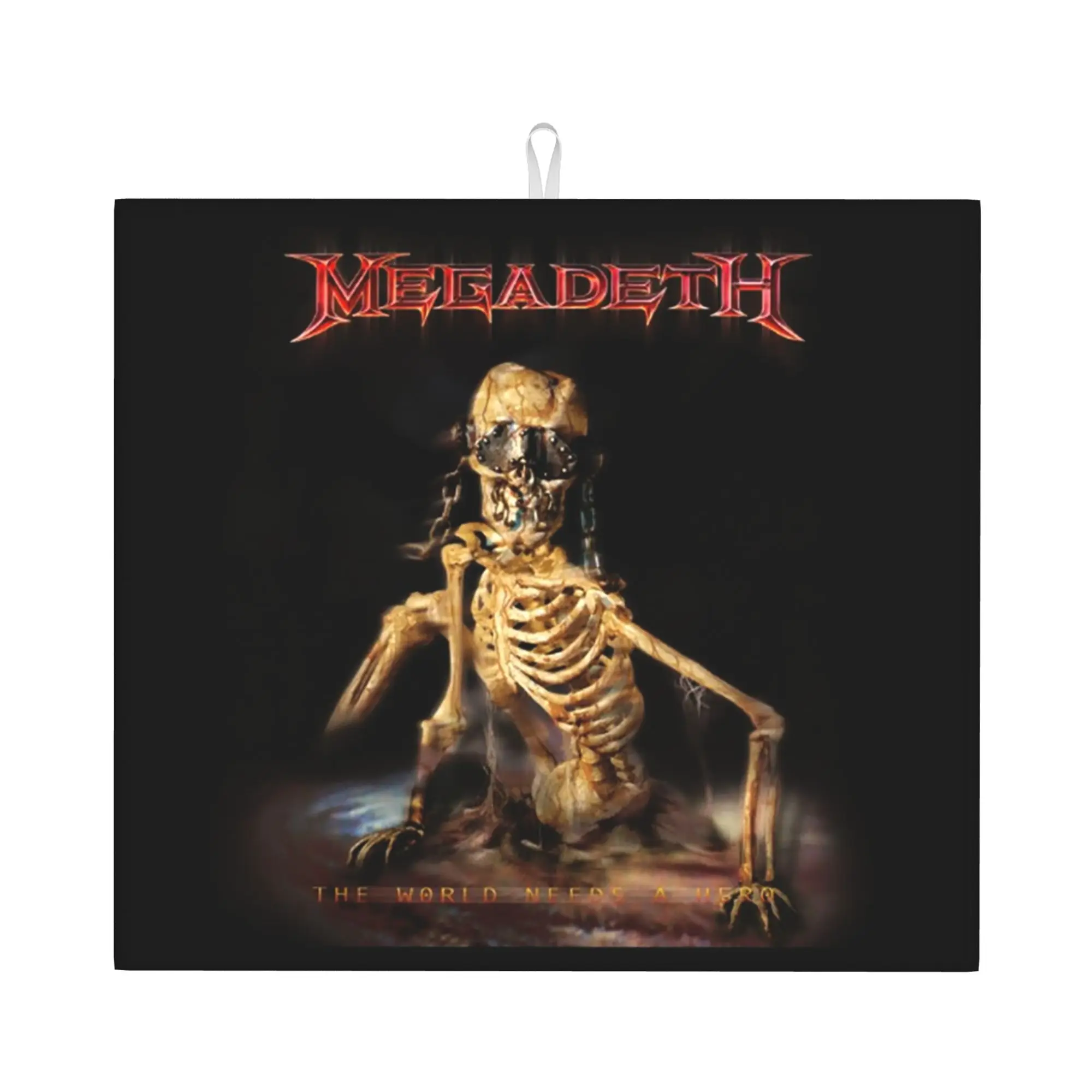 Drying Mat For Kitchen Megadeths Rock Band Water Absorbent Waterproof  Tengkorak Nyenrix On Slip Kitchen Counter Protector Mat