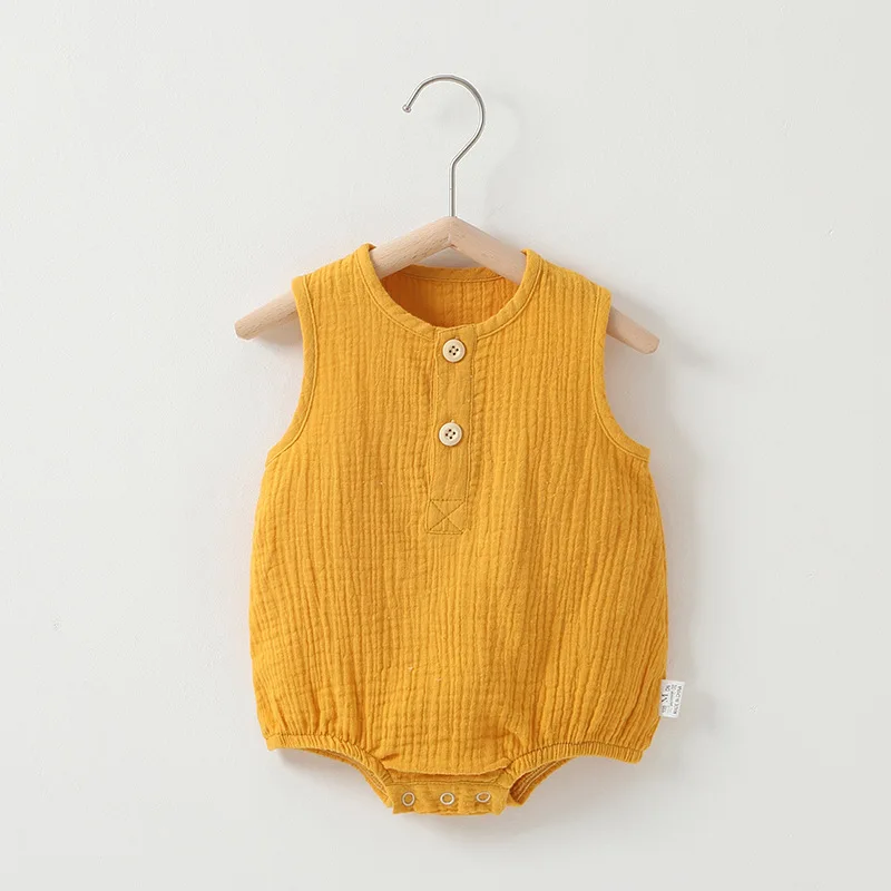 Newborn Rompers Fashion Muslin Sleeveless Baby Clothing Summer Infant Baby Boys Girls Romper