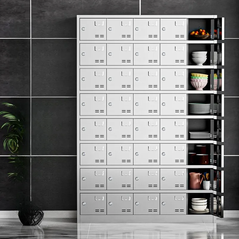 Stainless steel cupboard canteen multi-grid sideboard multi-door lunch box pantry hospital school restaurant staff locker
