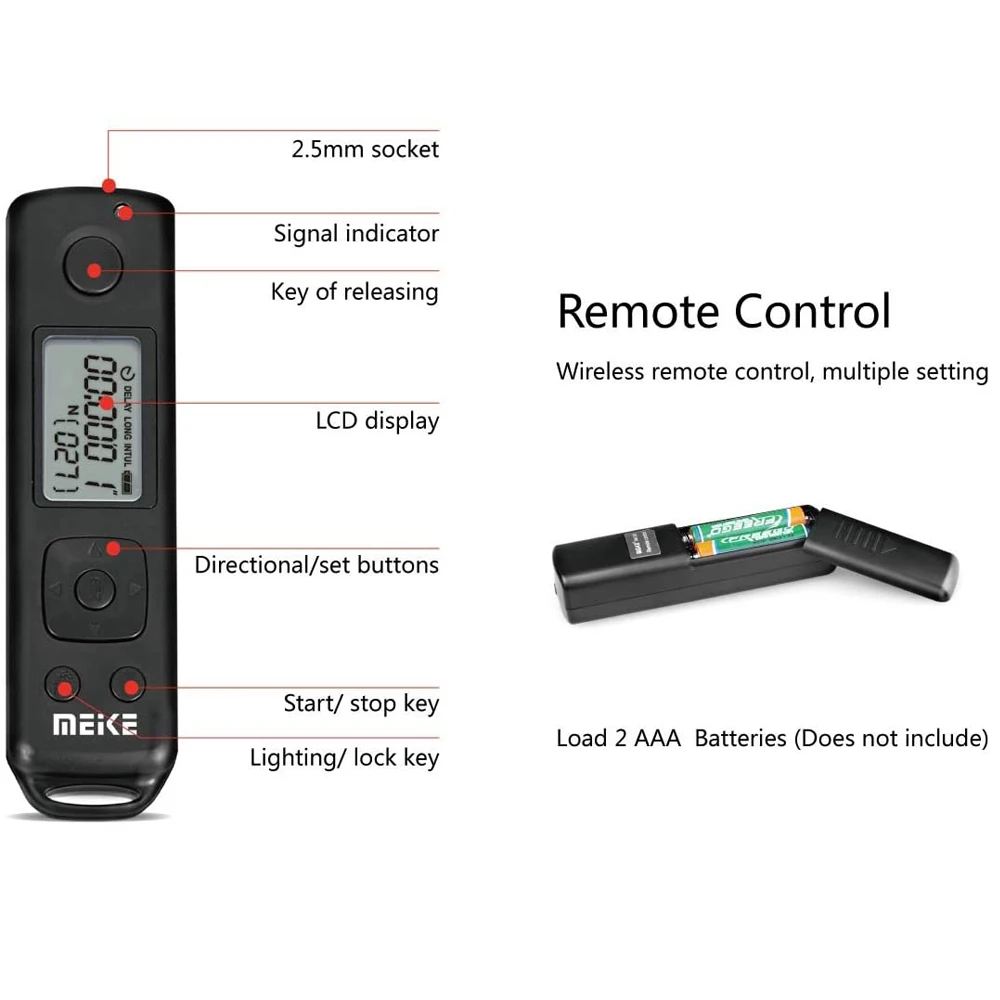 Meike MK-A6500 Pro Battery Grip Built-in Remote Control 100M Vertical-Shooting with FW50 Battery for Sony A6500 Mirroless Camera