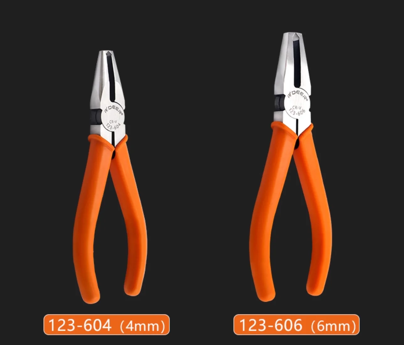 

R'DEER tool 5.5" 6" High-hardness electronic Flat-nose pliers Diagonal cutting pliers Electrician specific tool plier NO.123-604