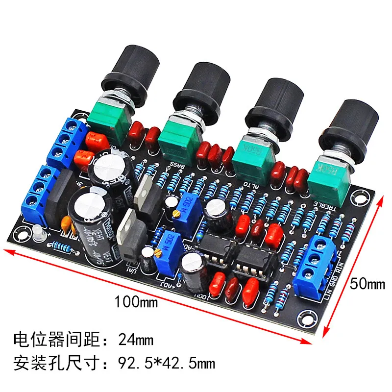 Amplifier Board for HIFI NE5532 Preamplifier Tone Control, High Fidelity DIY Audio Preamp Module
