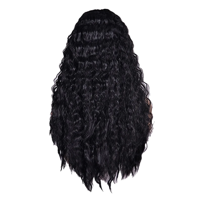 วิกผมสังเคราะห์แบบลูกไม้ด้านหน้า 13x4 สีดำ ขนาดเล็ก 18-26 นิ้ว แบบผมหยิกใหม่ เหมาะสำหรับผู้หญิง ใช้ได้ทุกวัน คุณภาพสูง ถักด้วยมือ