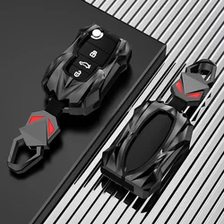 Metal Car Key Case Silicone Cover for VW Golf 7 MK7 3 Buttons Flip Folding Remote Key Fob for Seat for Skoda Car Accessories