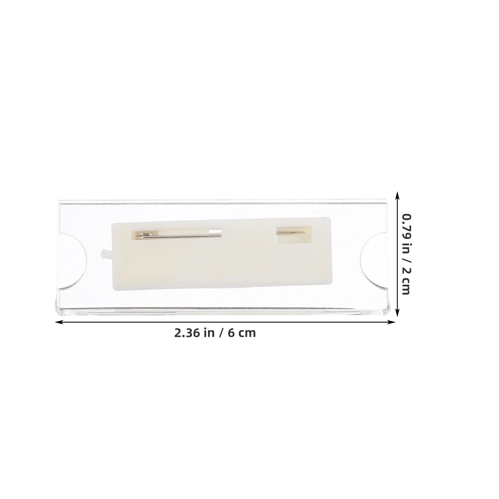 

10pcs Acrylic Insert Card Badge Holder Transparent ID Cases 70x20mm Pin Included Work School Office Use Student Employee Name