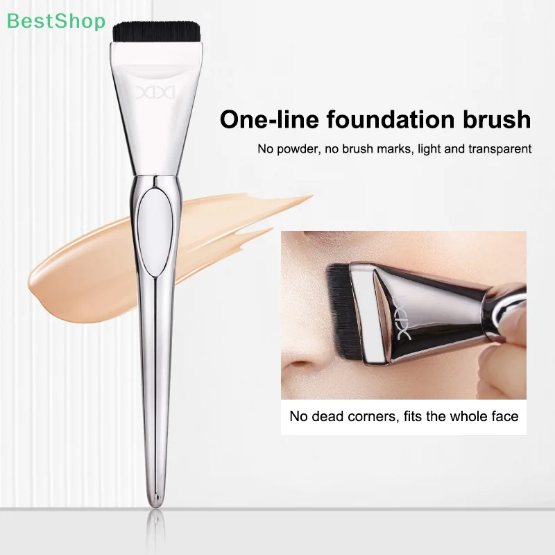 ♥ Pinceau plat ultra-fin pour fond de teint, pinceau de maquillage anti-cernes sans couture, pinceau pour contour du visage