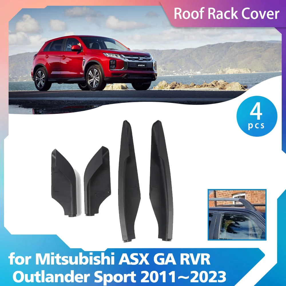 Roof Rack Cover for Mitsubishi ASX GA RVR Outlander Sport 2011~2023 Luggage Bar Part Rail End Shell Cap Trim Shell Accessories