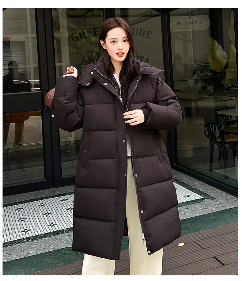Korean Fashion 2026 Winter New Solid Color Long Sleeve Hooded Cotton Jacket Women's Fashion Versatile Simple Warm Casual Jacket