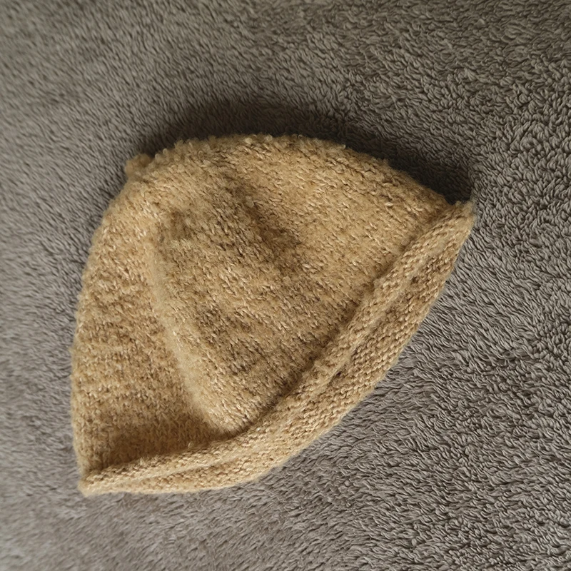 手編みウール糸帽子-秋冬-ヴィンテージスタイル-丸型トップキャップ-男女兼用-軽量-ウール混紡