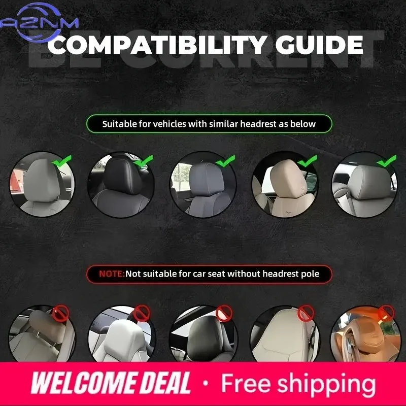 2Pcs Fashion Portrait Print Car Headrest Covers Universal Washable Durable Easy Install Auto Accessories for Sedan Truck SUV All