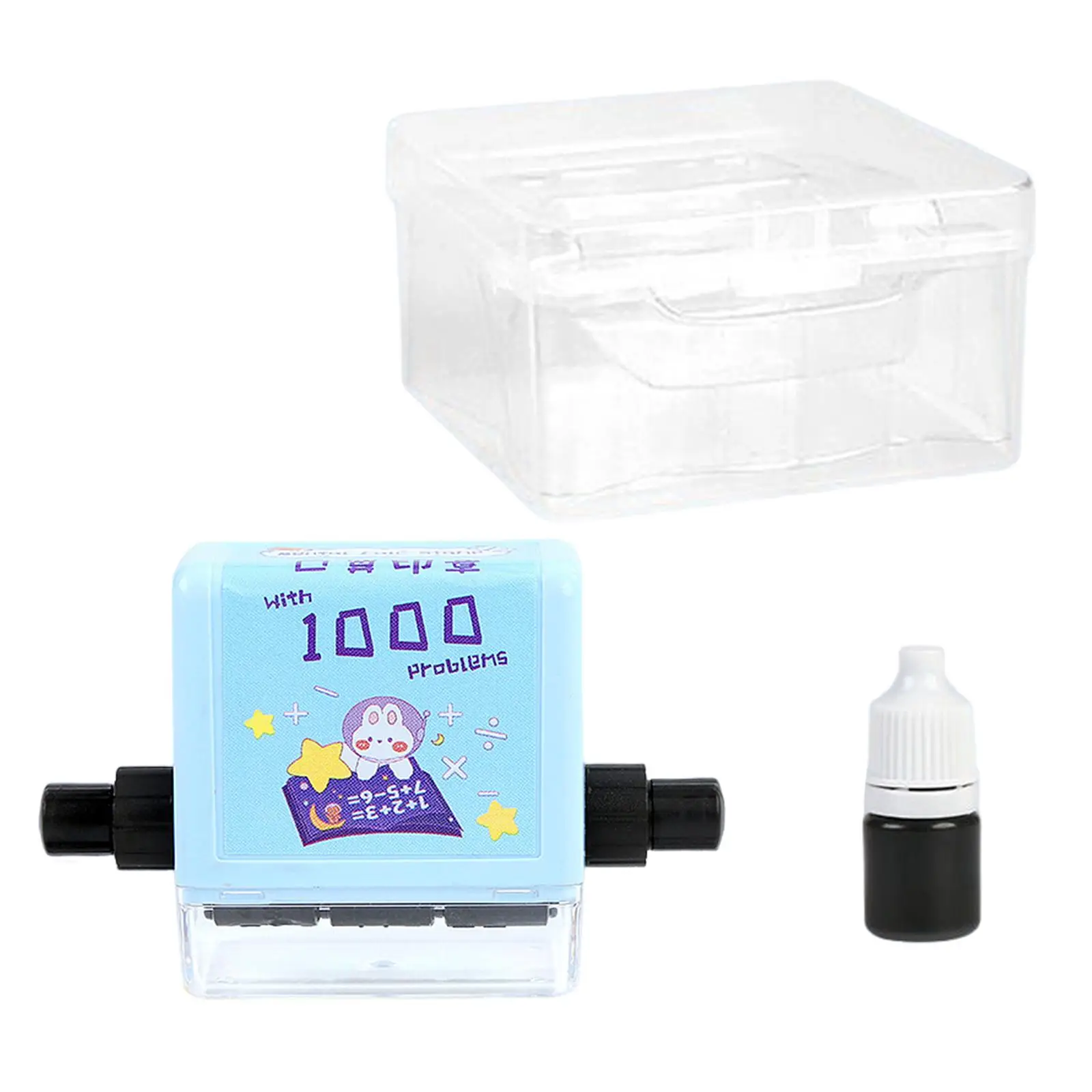 Digital Teaching Stamp Roller for Addition Subtraction Kids Math Practice Toy with Carrying Box