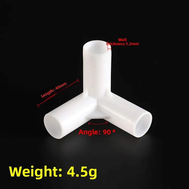 10pcs 8/12/16/19mm ABS White Pipe Connector DIY Shelf Tent Fixed Joint Fitting Tee Four Way Straight Elbow Wardrobe Hook Joint