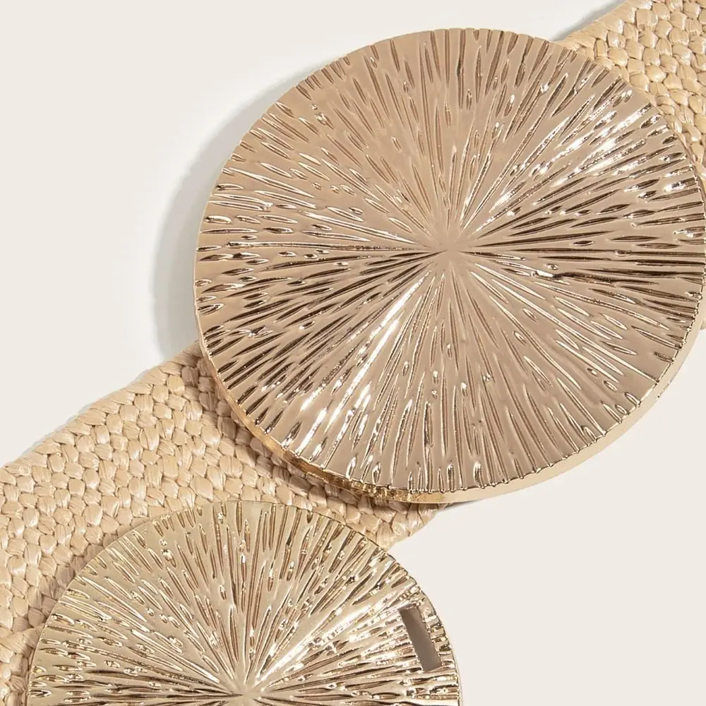 여성용 탄성 빨대 벨트, 보헤미안 와이드 브레이드 허리 벨트, 심플한 허리 벨트, 여름 패션