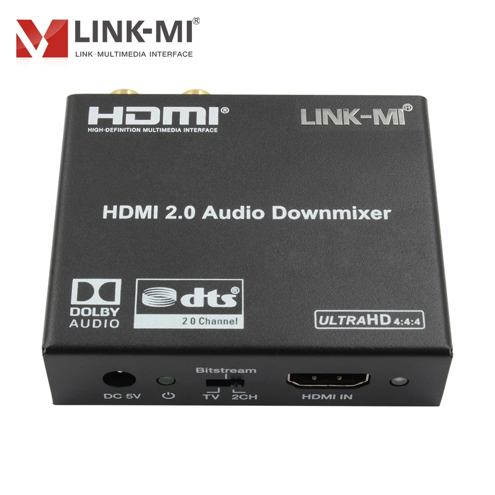 Аудиоэкстрактор HDMI 18 Гбит/с 4K при 60 Гц с аудио Downmix Источник HDMI для цифровых оптических/аналогового стерео Аудиовыходы L/R HDMI Audio