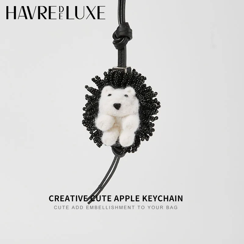 Cute Hedgehog Bag Charm For Loewe Pendant Cute Hedgehog Doll Pendant Creative Doll Keychain Car Keyring Women Bag Accessories