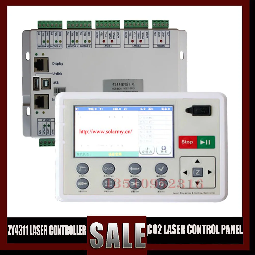 CO2 laser engraving machine control system genuine Zhiyuan 4311 control card panel Powercut Chinese and English version