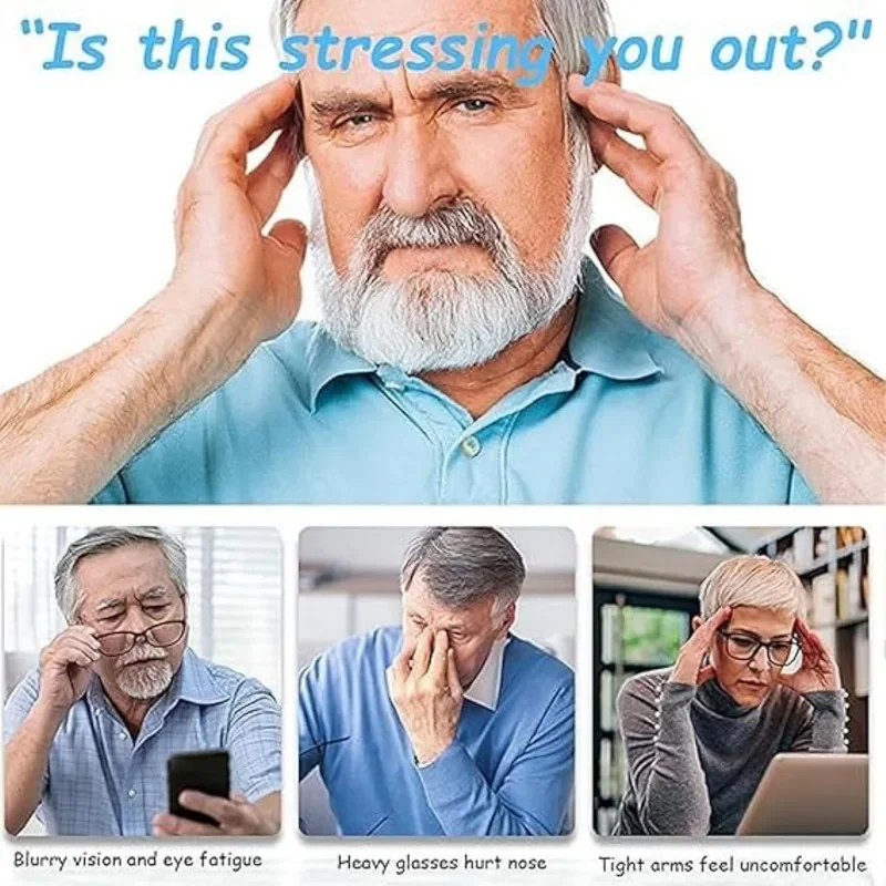 نظارات جديدة مضادة للضوء الأزرق لقصر النظر الشيخوخي بدون إطار للرجال والنساء نماذج من نظارات مضادة للسقوط خفيفة للغاية لنظارات المسنين #4
