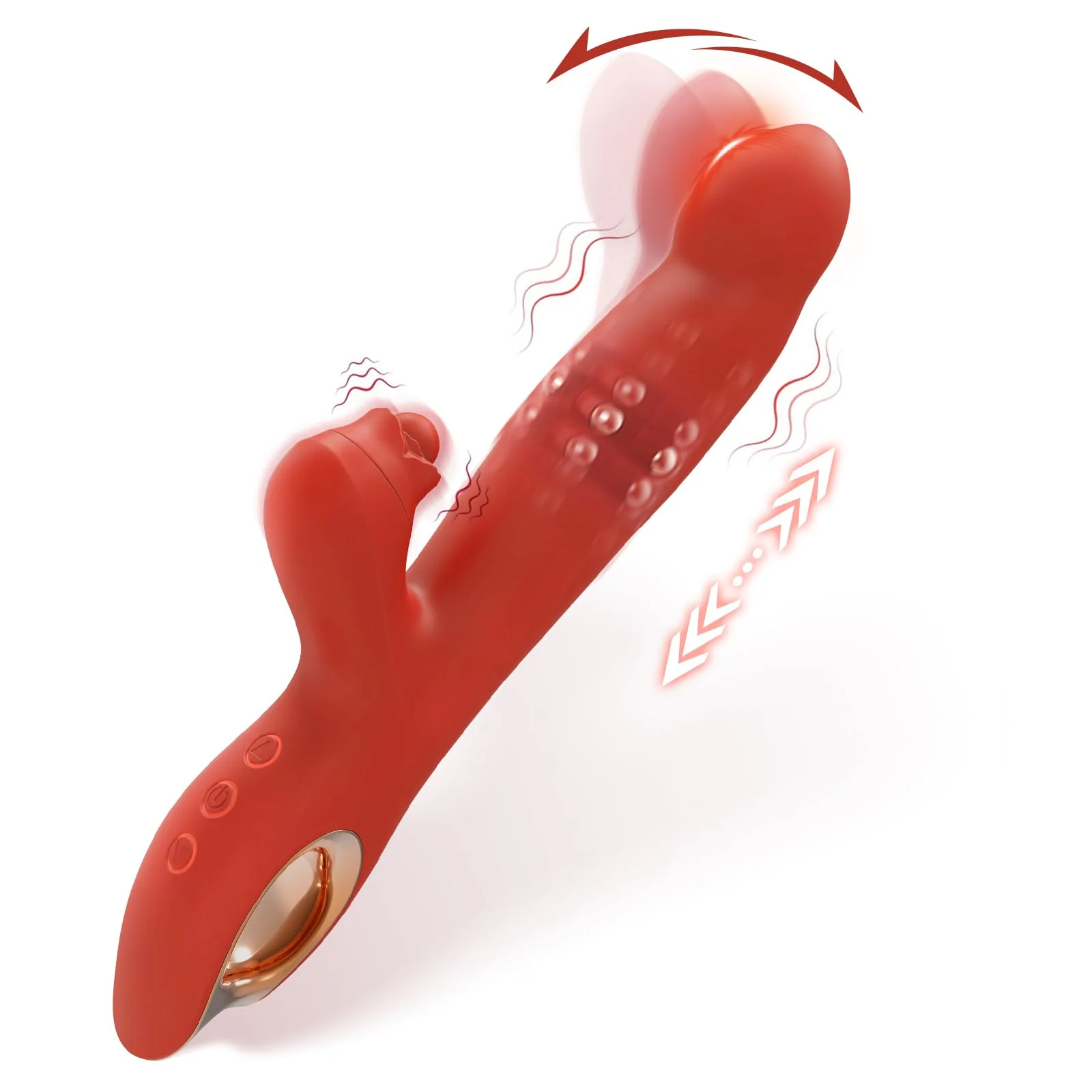 Rose Shaped Vibrating Rod Female Clitoral Stimulation 10 Vibrations per Second Adult Pleasure Device for Women