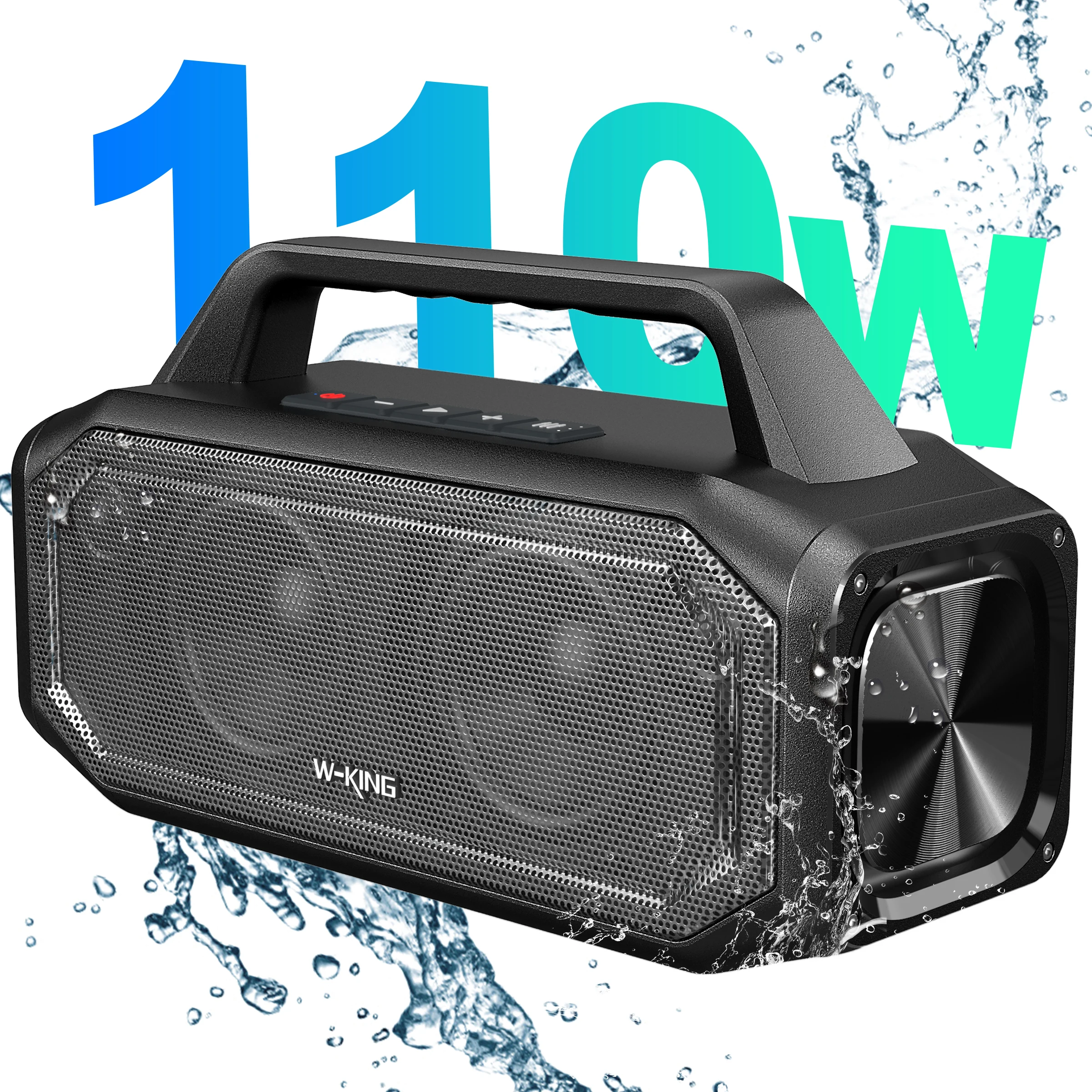 

W-KING 80W Peak Bluetooth Speaker Dual Subwoofer TWS Stereo IPX6 Waterproof Power Bank USB TF AUX Outdoor Portable Speakers