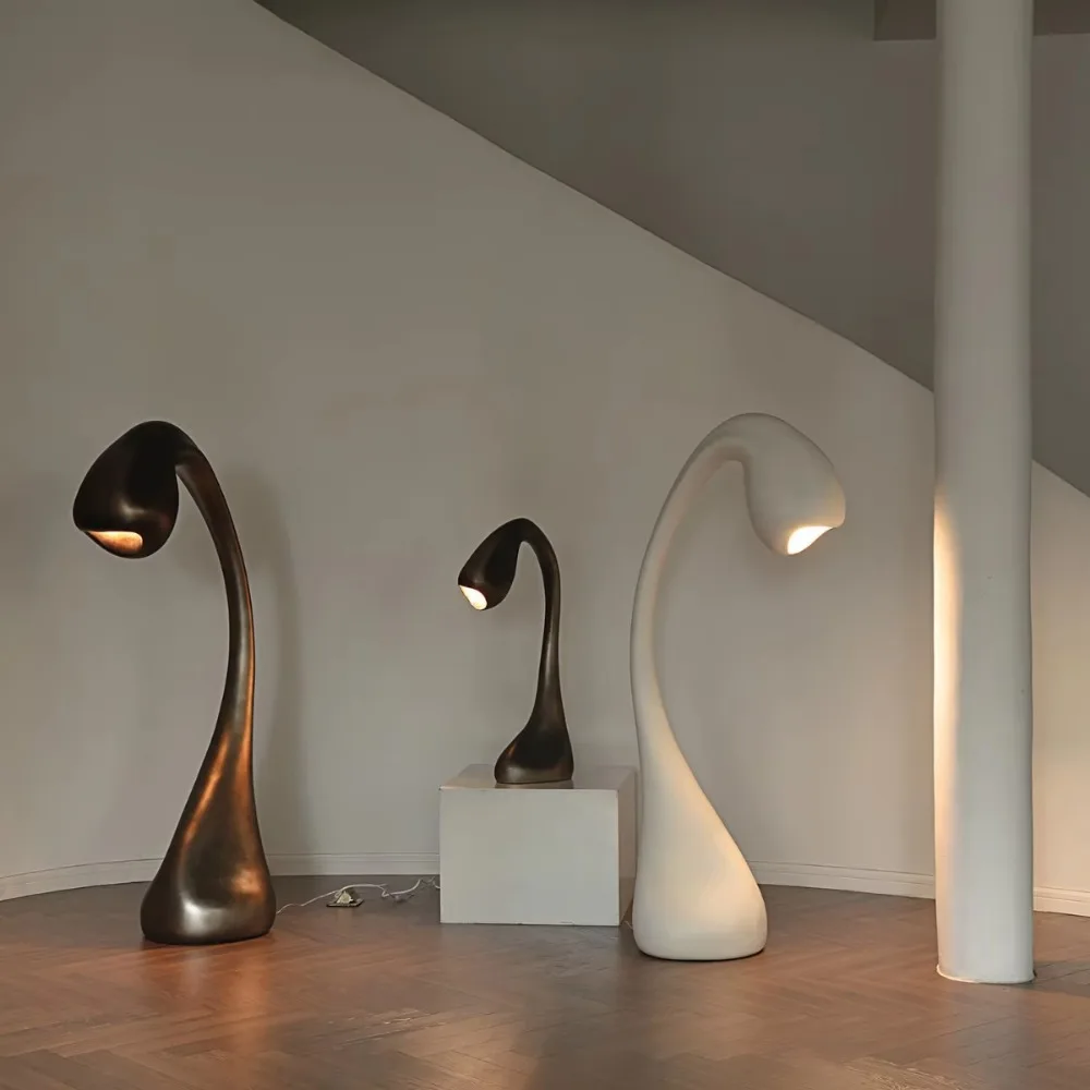French Flower Bud Sculpture Floor Lamp Glass Fiber Natural Growth Atmosphere Lamp