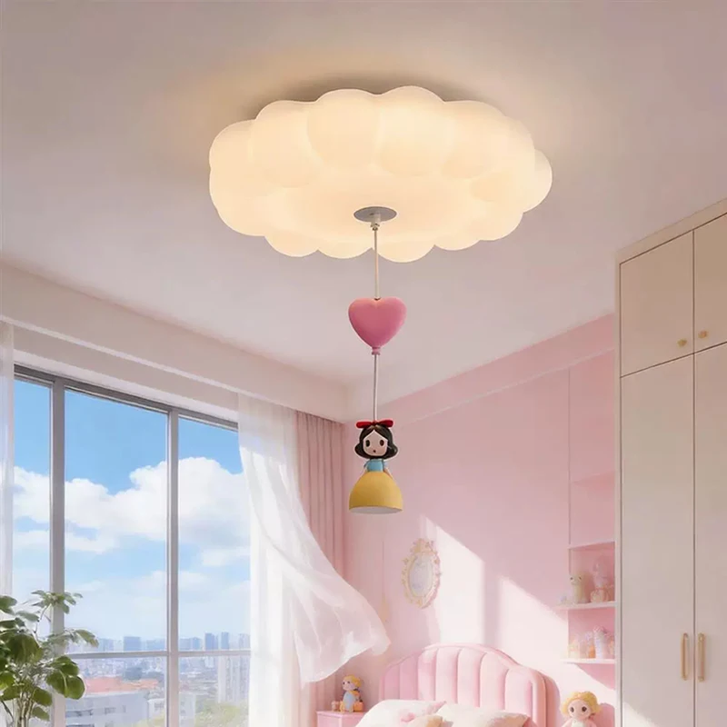 Cream Style Children's Room Cloud Ceiling Lights Cute Princess Light LED Baby Room Princess Room Boy Girl Bedroom Ceiling Lamps