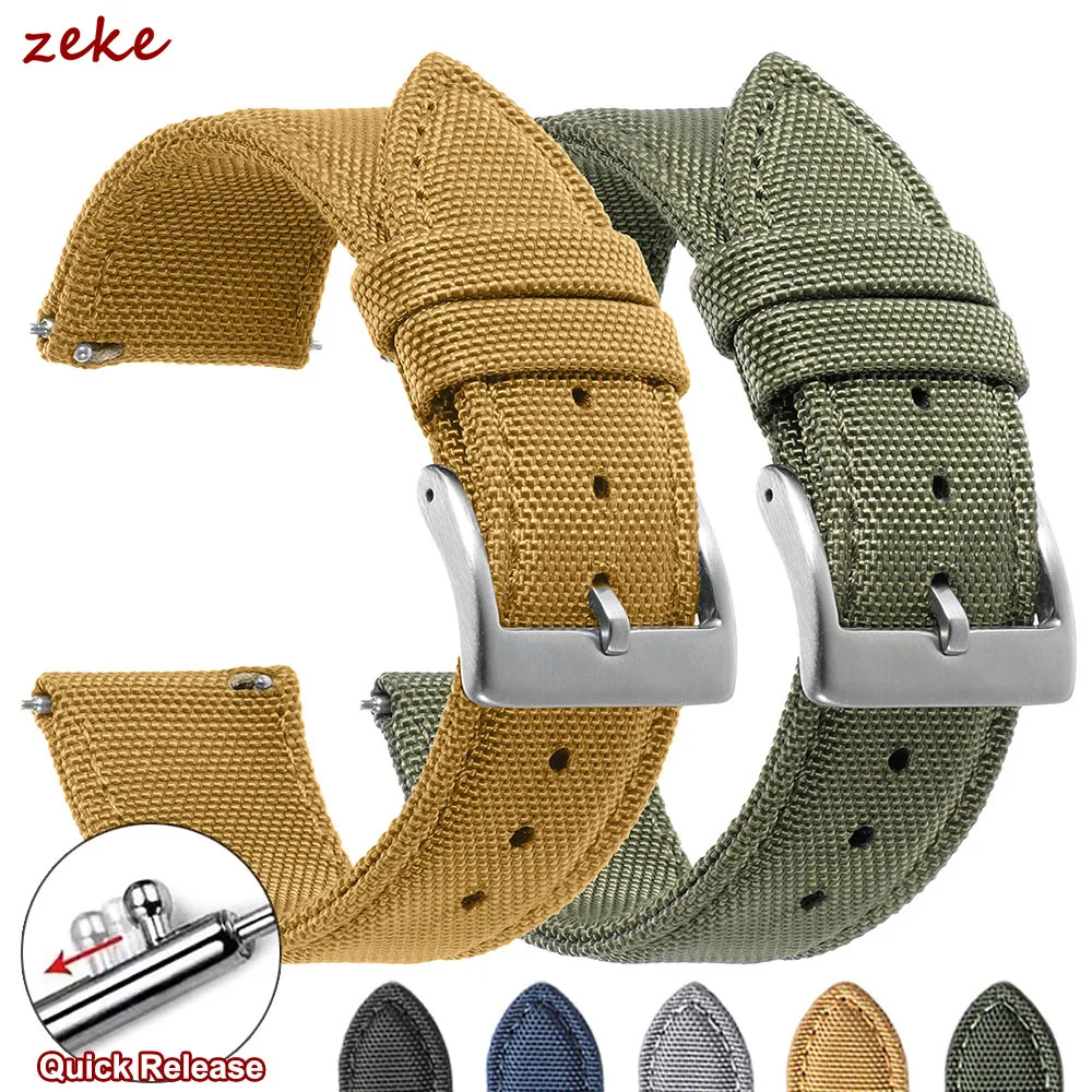 Quick Release Waterproof Sailcloth Watch Band for Omega Two-Sided Nylon Watchband 20mm 22mm Replacement Strap Sport Belt for Men