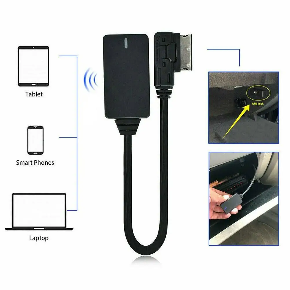 Receptor Bluetooth Módulo de Música para Áudio, Carro Montado, Adaptador AUX, AMI, Q5, A4, A6, Y9P5, BT 5.0