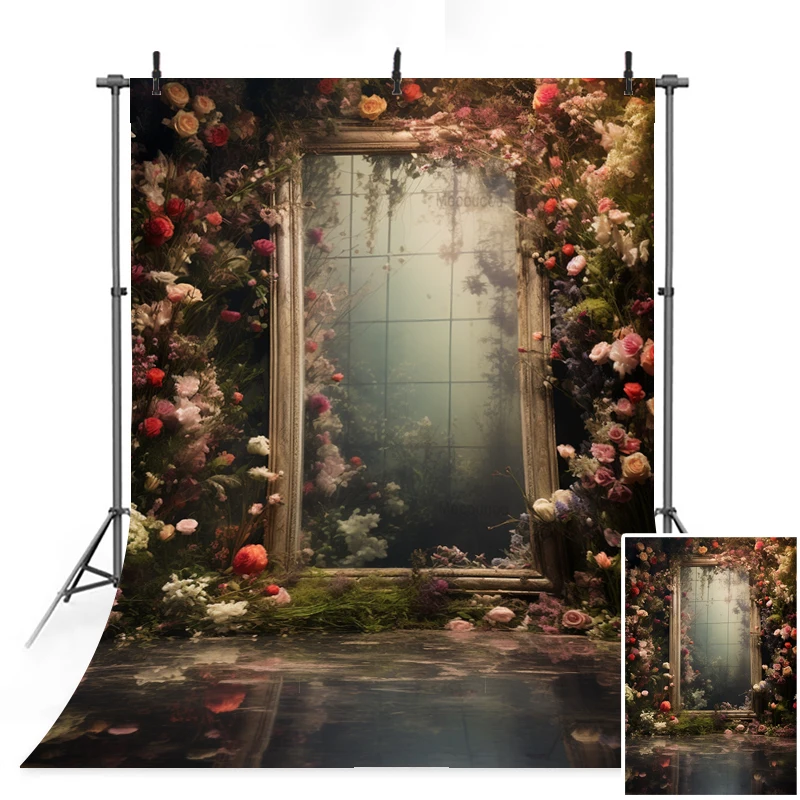 Retro Oil Painting Flowers Photography Backdrops Abstract Texture Wedding Floral Painting Customized Newborn Baby Portrait