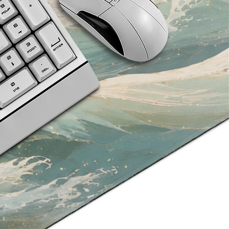 Ocean Waves Mouse Pad Gamer XL New Home Large Custom Mousepad XXL Mechanical Keyboard Pad Non-Slip Office Carpet Natural Rubber