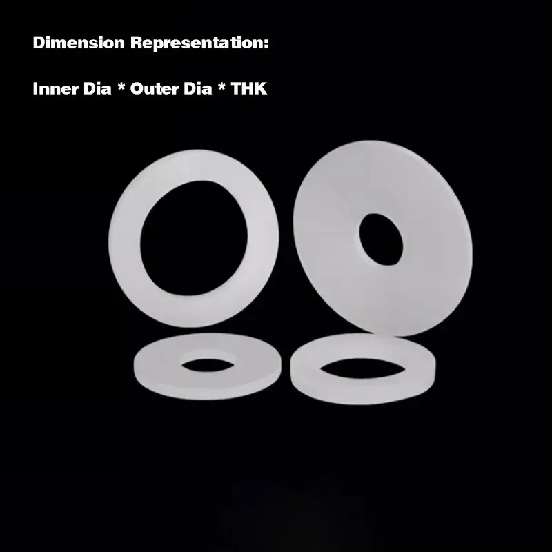 

White Silicone Rubber Gasket Oil Resistant Flexible Seal Shock Absorbing Pad for Automotive Pipe Fitting M2 M3 M4 M5 M6 to M20