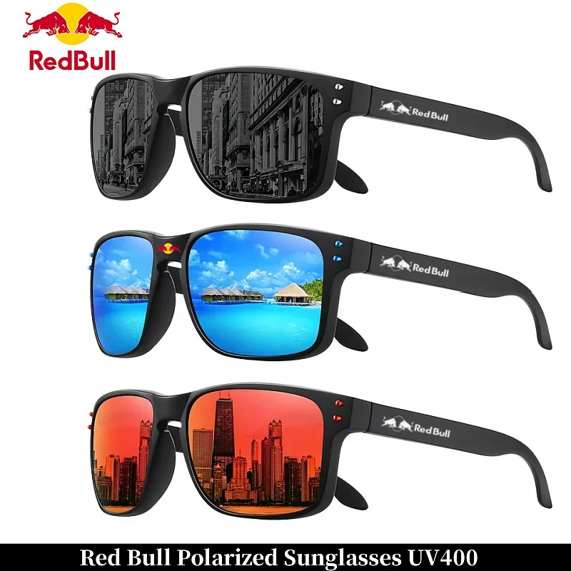 Red Bull Gafas de sol polarizadas protectoras UV400 de moda para hombres y mujeres, gafas de sol para exteriores, caza, viajes, ciclismo, Essentia