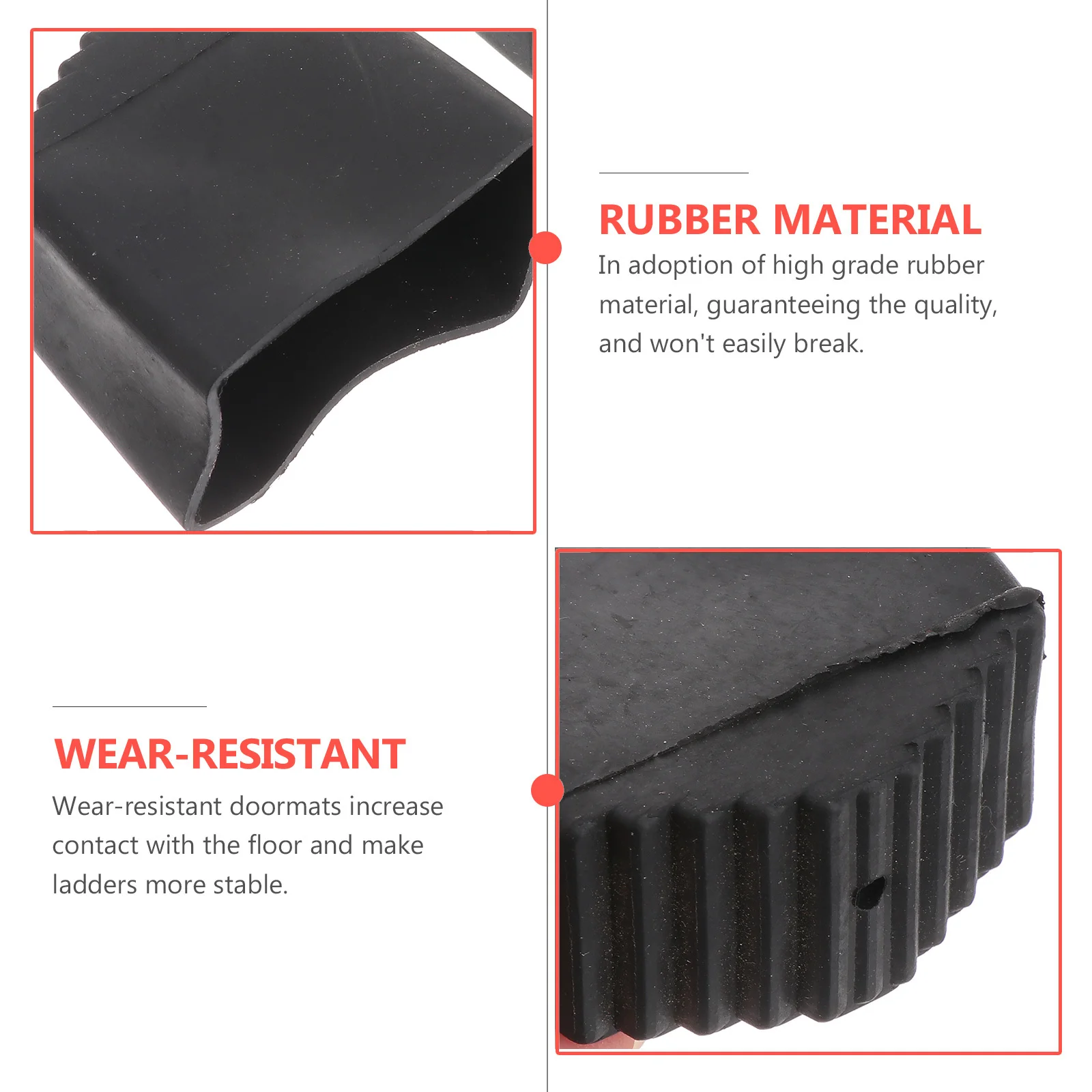 

2Pcs Folding Ladder Feet Rubber Covers Non-Skid Pads Durable Practical Easy Install Protect Floor Safety Non-Skid Ladder Pads