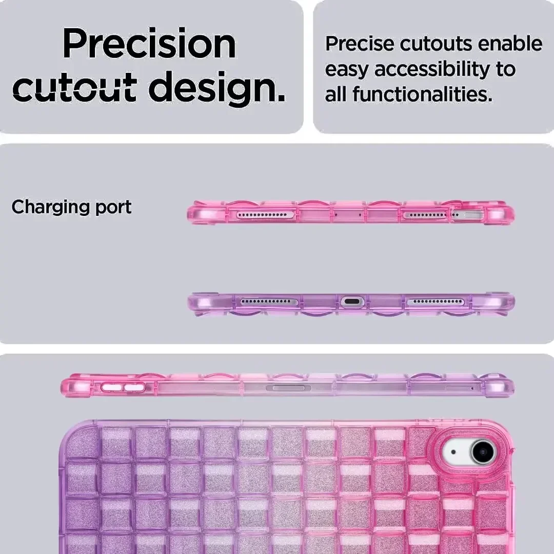 サムスンギャラクシータブa7lite 8.7 t220 a8 10.5x200 s6 lite 10.4 p610,アクリルtpu,角氷,グラデーションカラーのグリッターケース