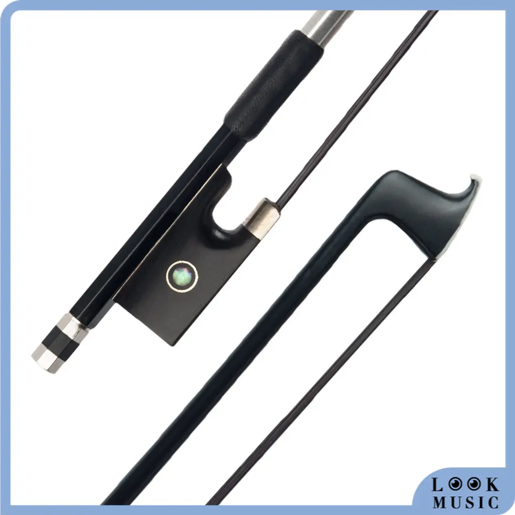 LOOK 4/4 Violin Bow Carbon Fiber Bow Ebony Frog Paris Eye Inlay Beginner Use Violino Arco Full Size Carbon Bows