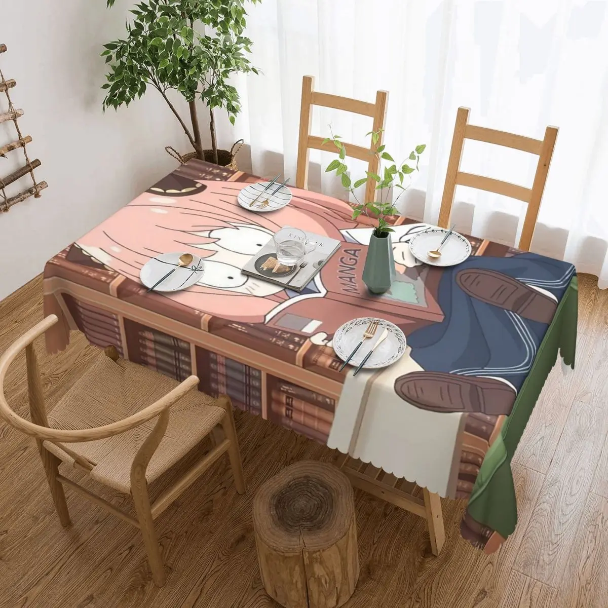 Anya Smart Spy X Family Anime Cartoon Rectangular Tablecloth Waterproof Table Cover for Festival Party Decorations Table Cloth