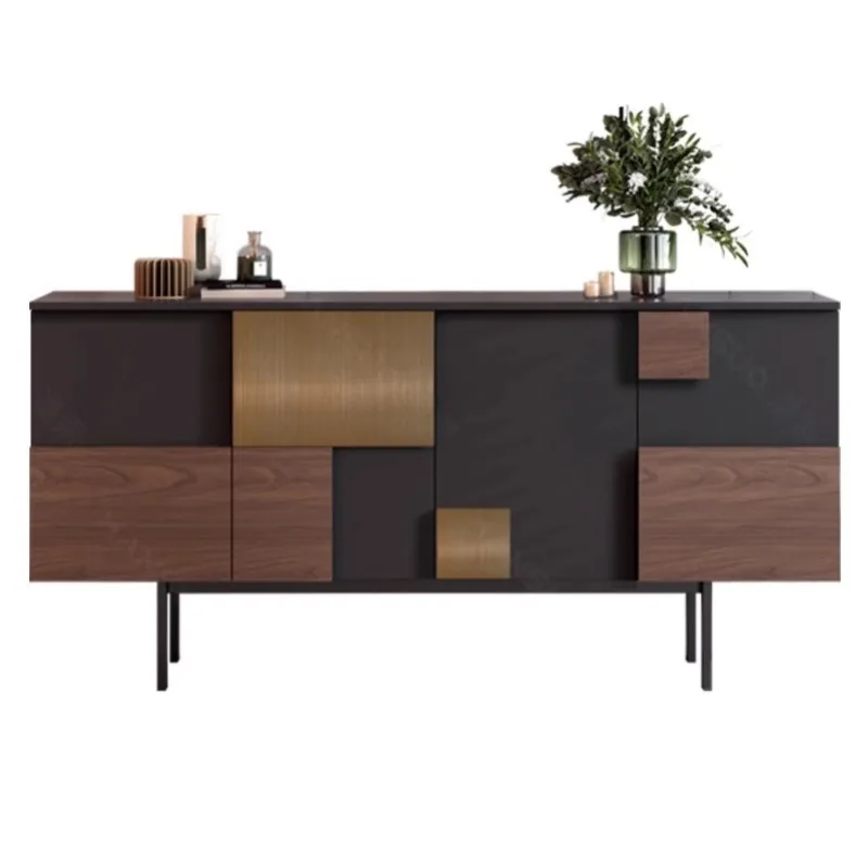 

dining side cabinet meal preparation locker designer high sense black walnut solid wood living room entrance cabinet