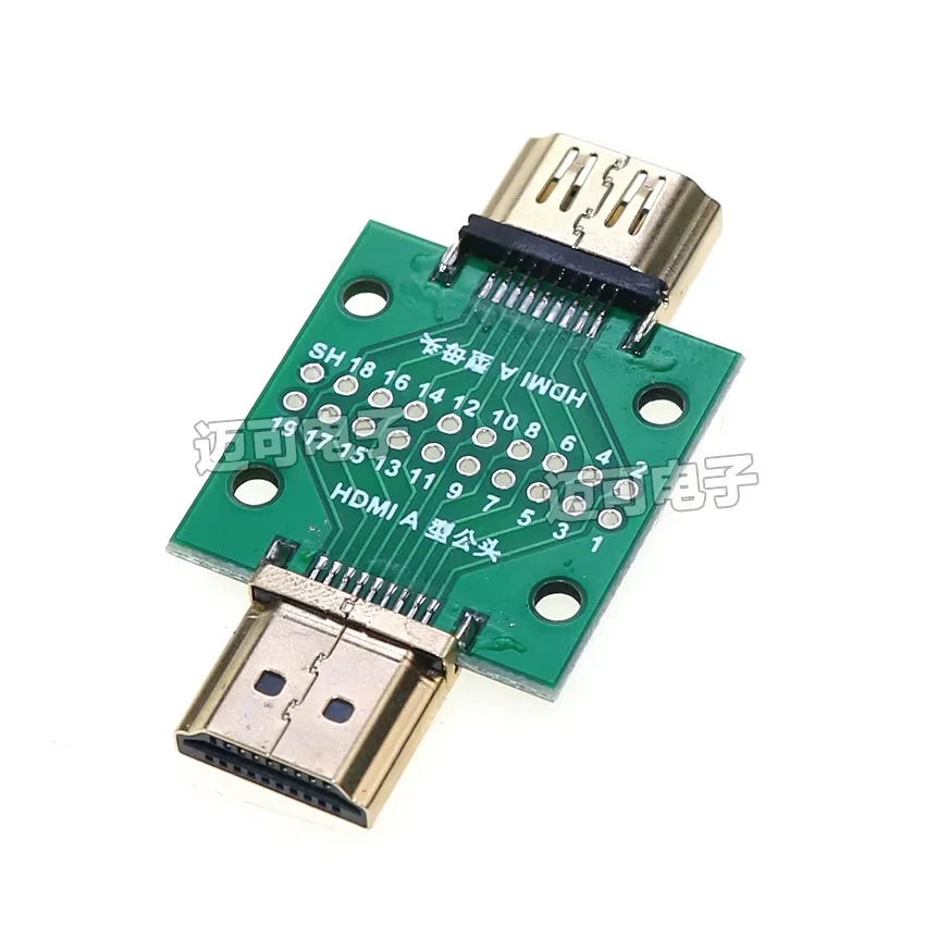 1pcs 19/20Pin DP A Female to Male Test PCB Board Mini Connector 2.54mm Pitch for DisplayPort Signal Test