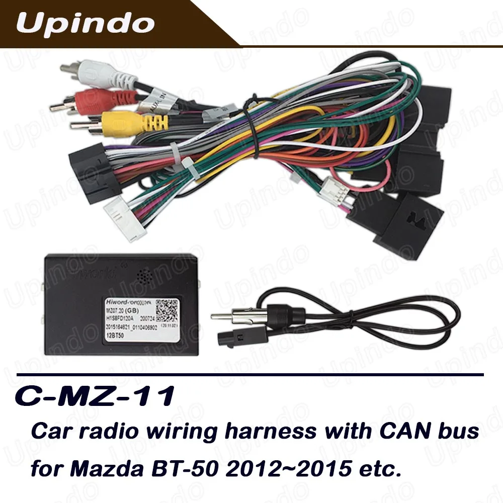 

Car Radio Android Head Unit 16 pin Power Connector Socket Cable with CANBus Decoder Adapter Wiring Harness For Mazda BT-50 Bt50