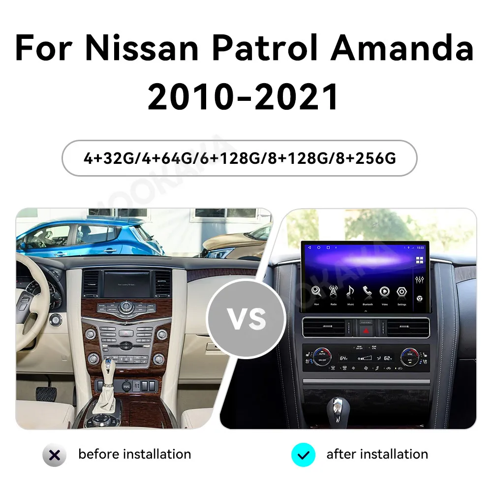 13.3 Inch Screen Car Radio For Nissan Patrol Amanda 2010-2021 Android GPS Navigation Multimedia Video Stereo Receiver Head Unit