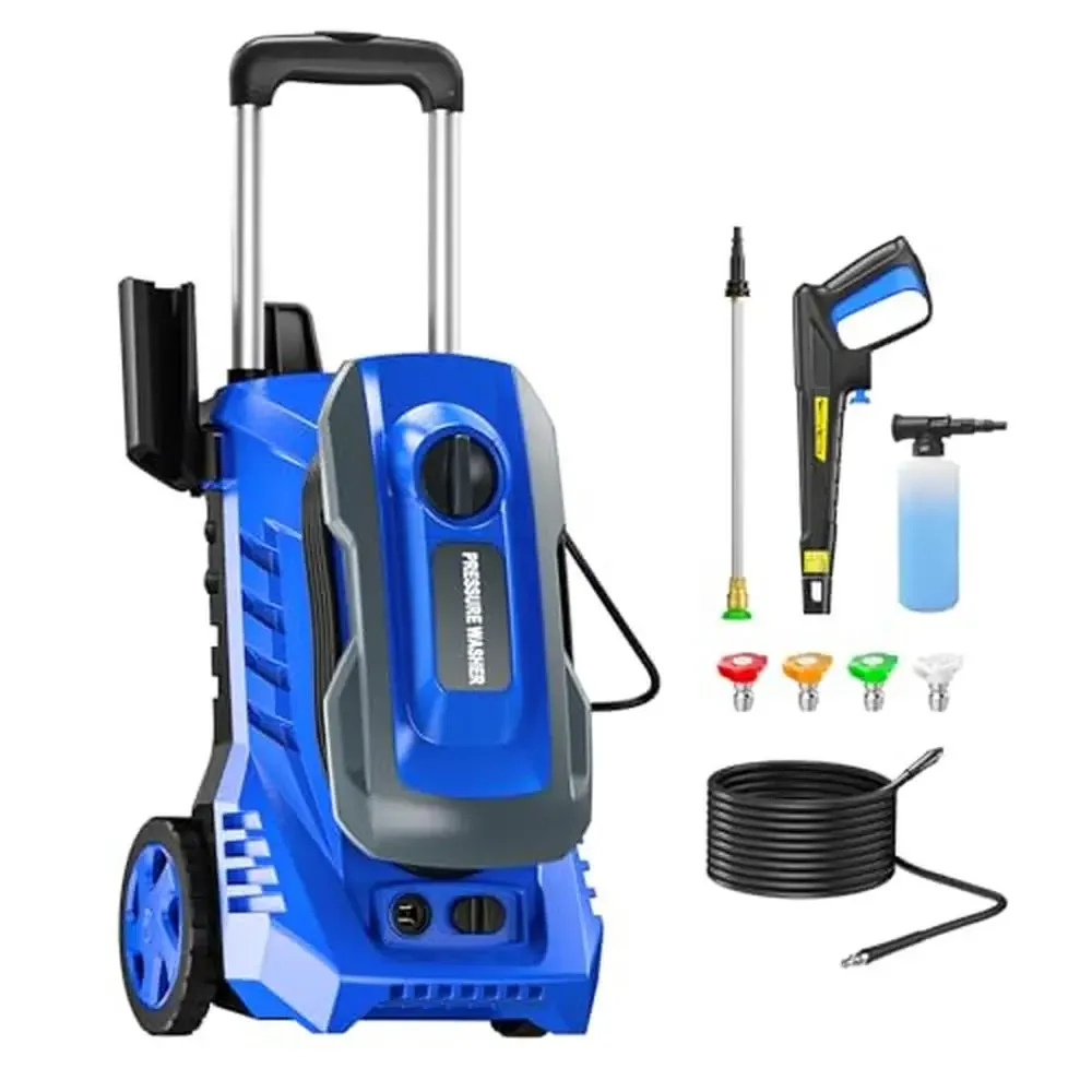 

Electric Pressure Washer Power 4800 PSI 2.8 GPM Foam Cannon Car Floor Garage Patio Kit Storage Accessories 1800 Watt Motor Hose