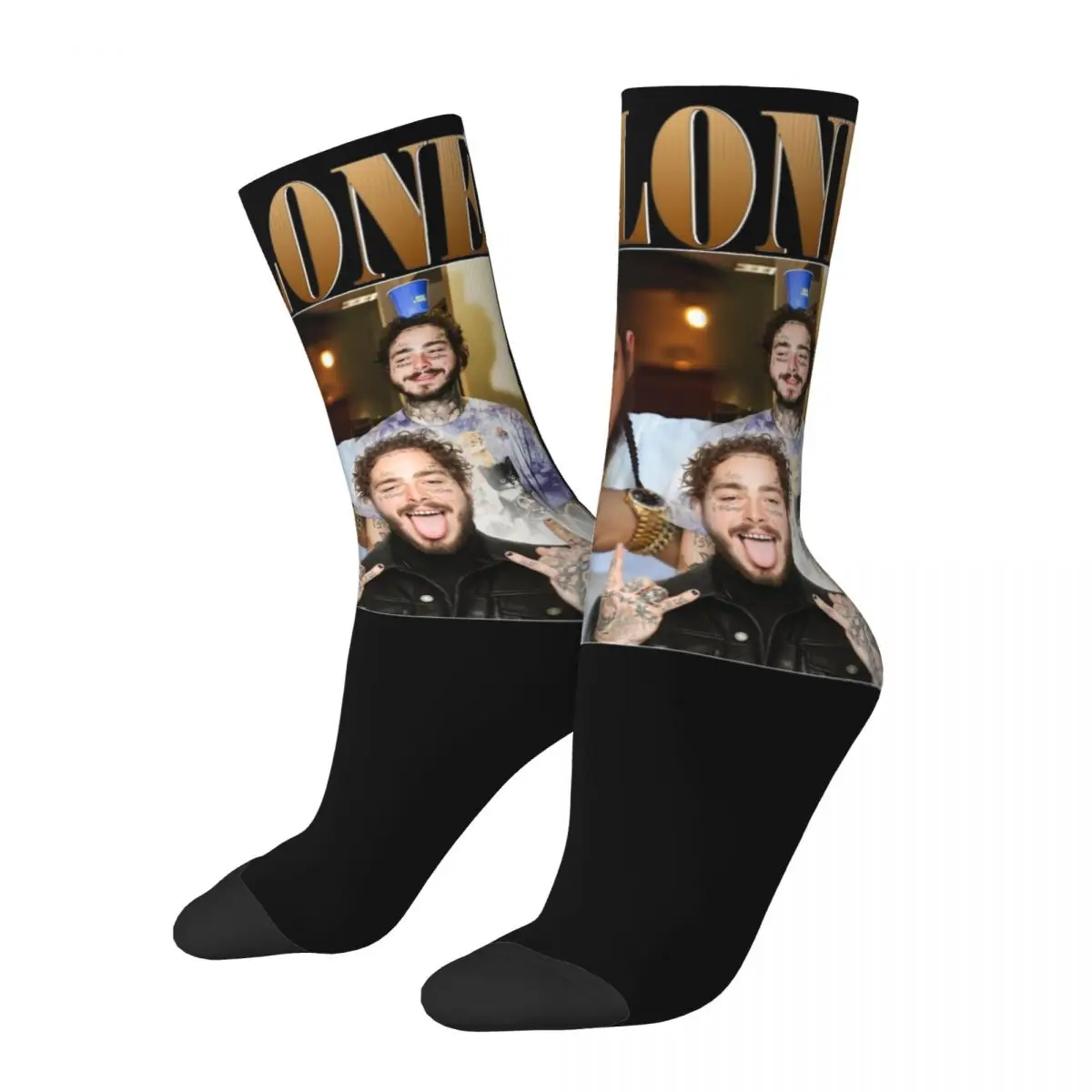 

Fashion Posty Malone Cool Rapper Bootleg Theme Basketball Sock Spring Autumn Winter 2024 Tour Concert Warm Crew Socks Breathable