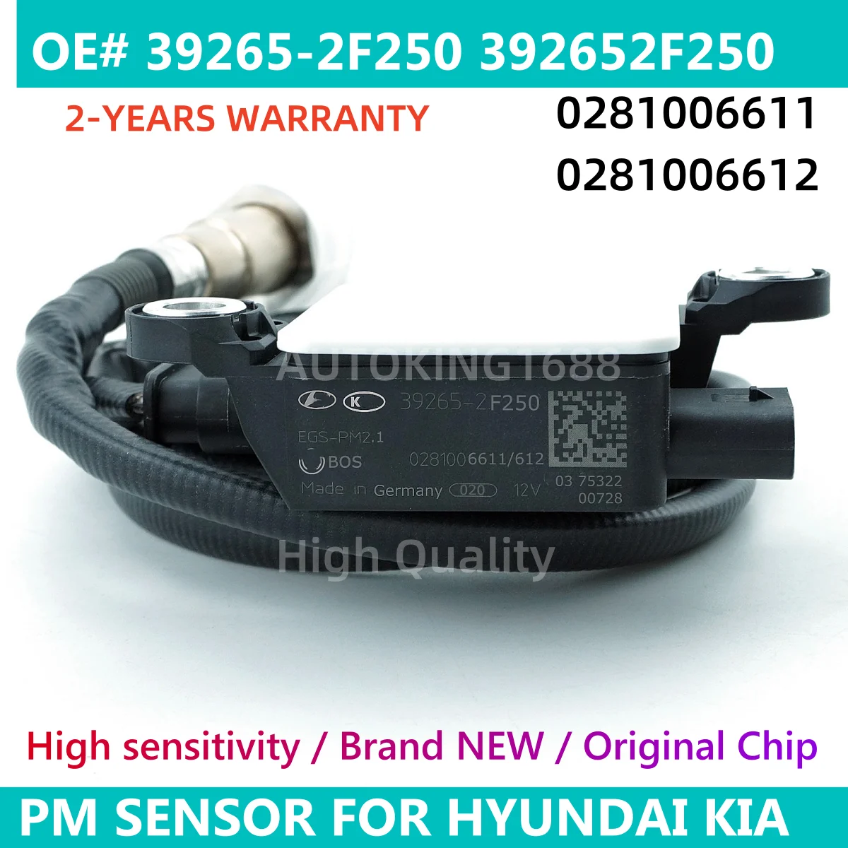 

0281006611 39265-2F250 392652F250 Датчик частиц PM для Hyundai TUCSON TL Kia SPORTAGE QL 2015-2020 ДИЗЕЛЬ 028100661