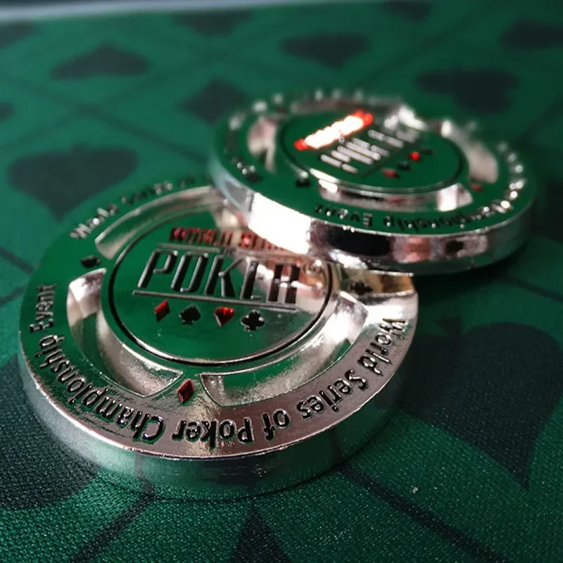 1 قطعة عملة البوكر المعدنية تكساس بوكر رقائق المهنية كازينو تذكارية تحصيل لعبة الملحقات الهدايا بطاقة البوكر حامي