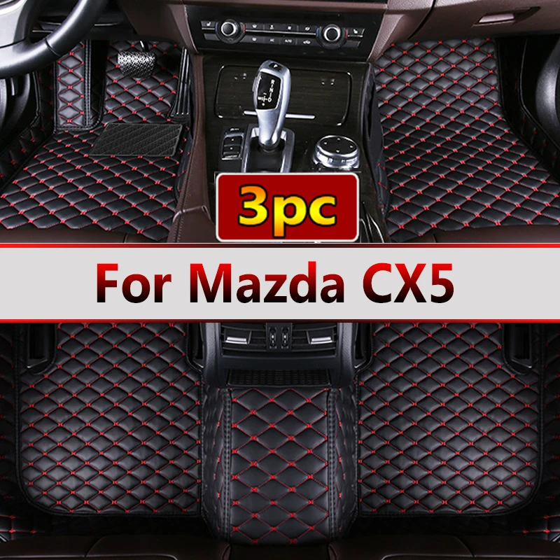 

Custom Automotive Car Floor Mats For Mazda CX5 2017 2018 2019 2020 2021 Auto Luxury Leather Men Women Car Mats Full Coverage