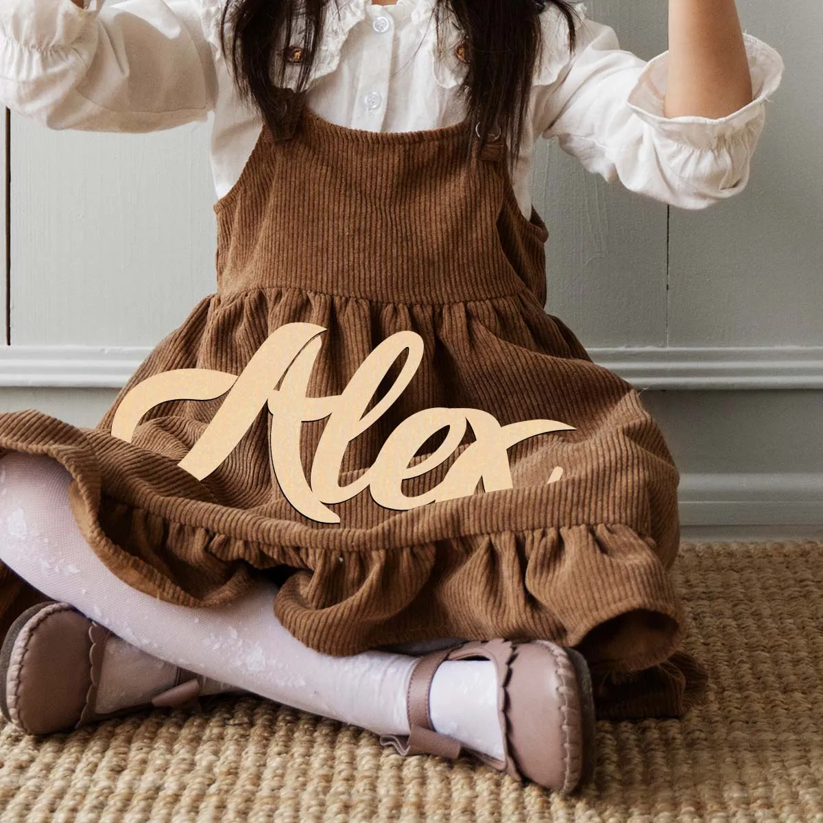 Letrero de madera con nombre personalizado, Material de madera, letrero cortado con láser, madera sin terminar para pintar o brillantes, 1 ud.