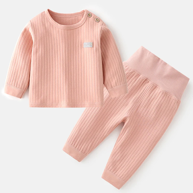 

Spring Fall Baby Girl Clothes Casual Solid Cotton Soft Long Sleeve T-shirt+Pants Toddler Boy Outfits Newborn Clothing Set BC2325